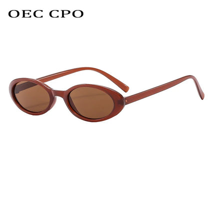 Malé oválné sluneční brýle pro ženy a muže, trendy, vintage, hip hop, kočičí oči, dámské, leopardí, černé, punkové, UV400, Oculos
