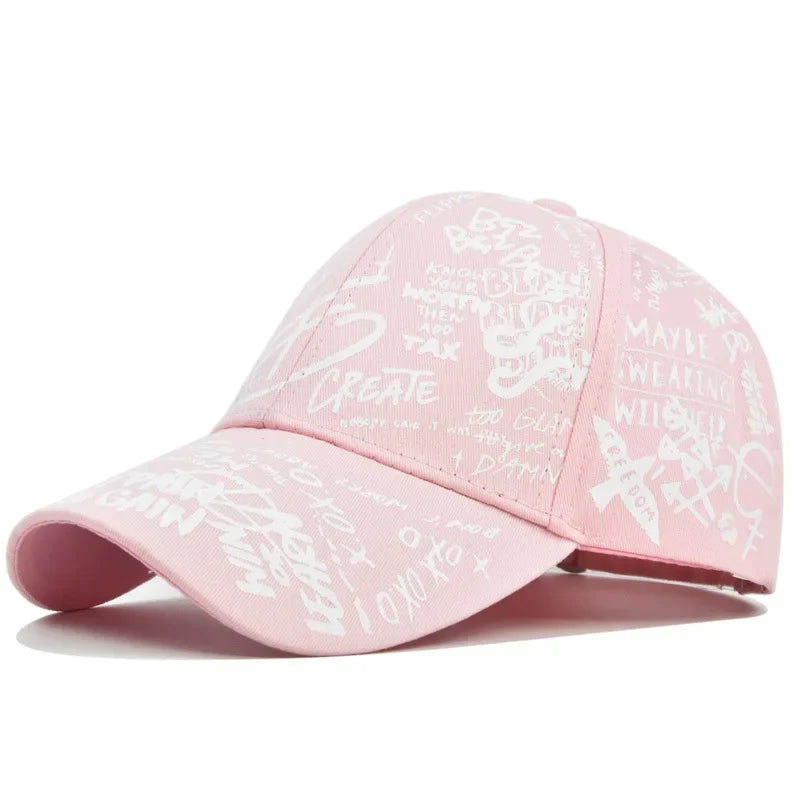 Cappellino da baseball unisex alla moda con stampa graffiti - Cappellino alla moda con visiera dipinta a colori vivaci