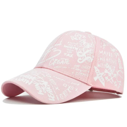 Cappellino da baseball unisex alla moda con stampa graffiti - Cappellino alla moda con visiera dipinta a colori vivaci