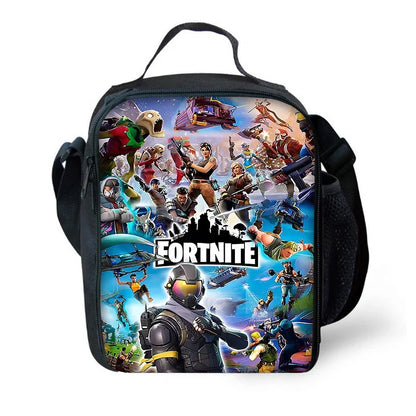 Isolierte Kinder-Lunchtasche mit großem Fassungsvermögen für Jungen, Mädchen und Schüler – Hot Game Outdoor-Picknick, wiederverwendbare Thermo-Kühltasche, Lunchbox F-FortniteS