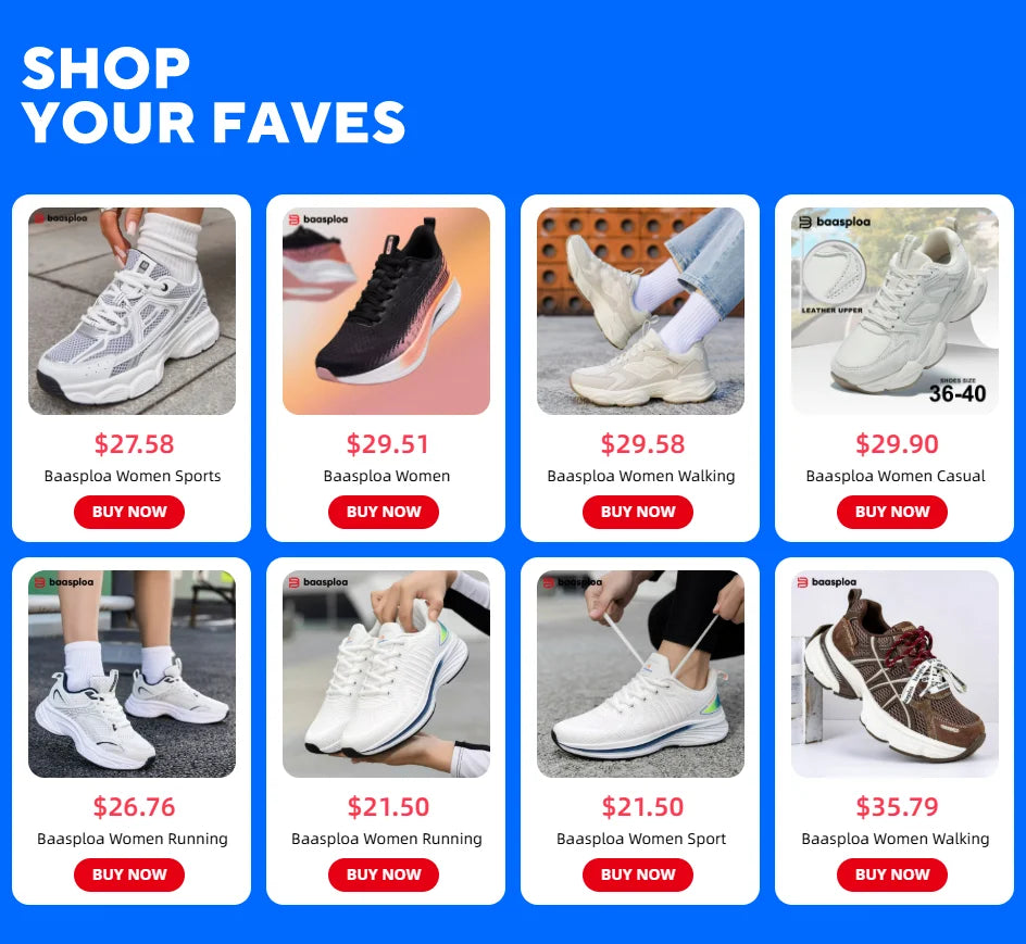 Baasploa Winter Women Sneakers Plush Warm Snow Boots Non-Slip Waterproof Shoes Women Outdoor Boots Walking Shoes