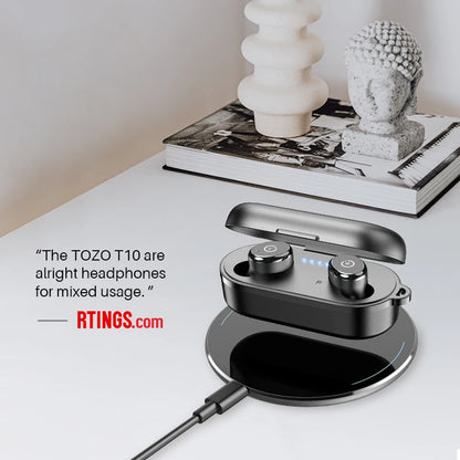 TOZO T10 Bluetooth 5.3 Earphones, Wireless Headphones, AI Enhanced Calling With Deep Bass, IPX8 Waterproof Earbuds, 45H Play