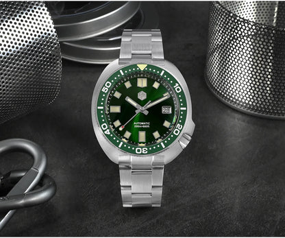 San Martin Turtle Men's Diver Watch 44mm NH35 Automatic Mechanical Wristwatch Sapphire Waterproof 200m Luminous Watches SN0047
