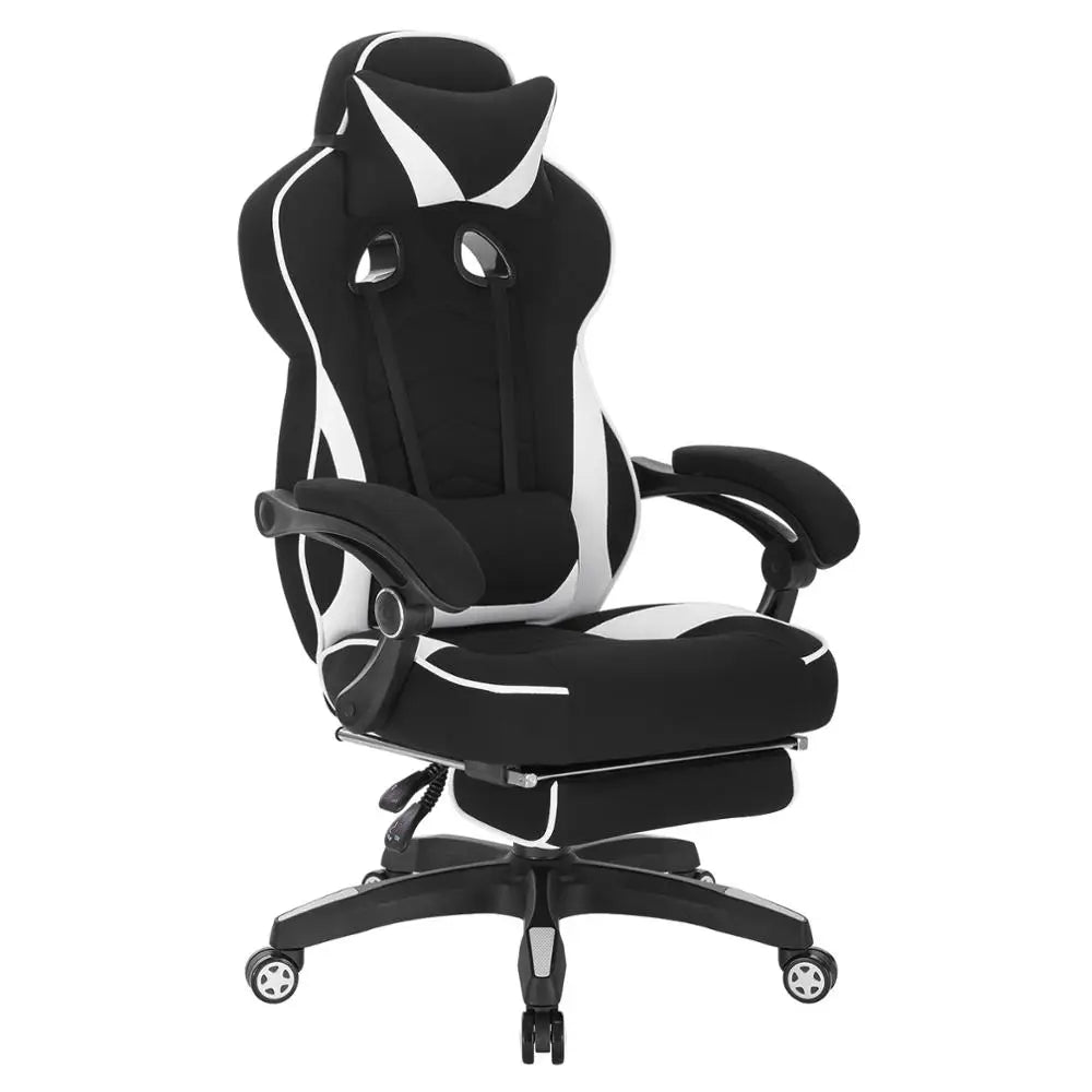 WOLTU Racing Gaming Chair Ergonomic Office Chair with Footrest, Adjustable Reclining Gamer Chair, Swivel Computer Desk Chair with Headrest & Lumbar Support