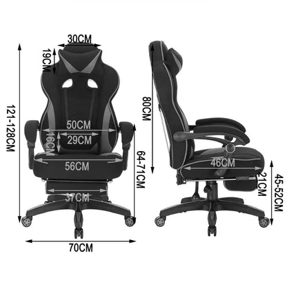 WOLTU Gaming Chair Ergonomic Racing Chair with Footrest, Lumbar Support, Headrest, Adjustable Office Computer Desk Chair